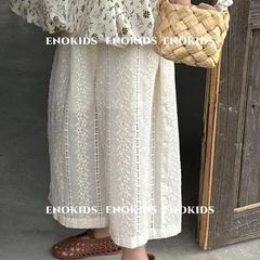 女童甜美鏤空蕾絲闊腿褲夏季韓版寬鬆洋氣森系防蚊防曬褲0033A032