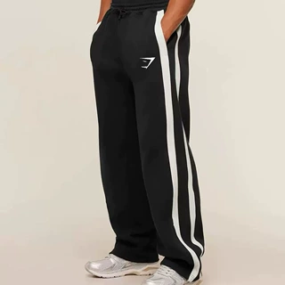 GYMSHARK男士运动裤双条拼接印花休闲裤健身房运动健身中腰直筒裤