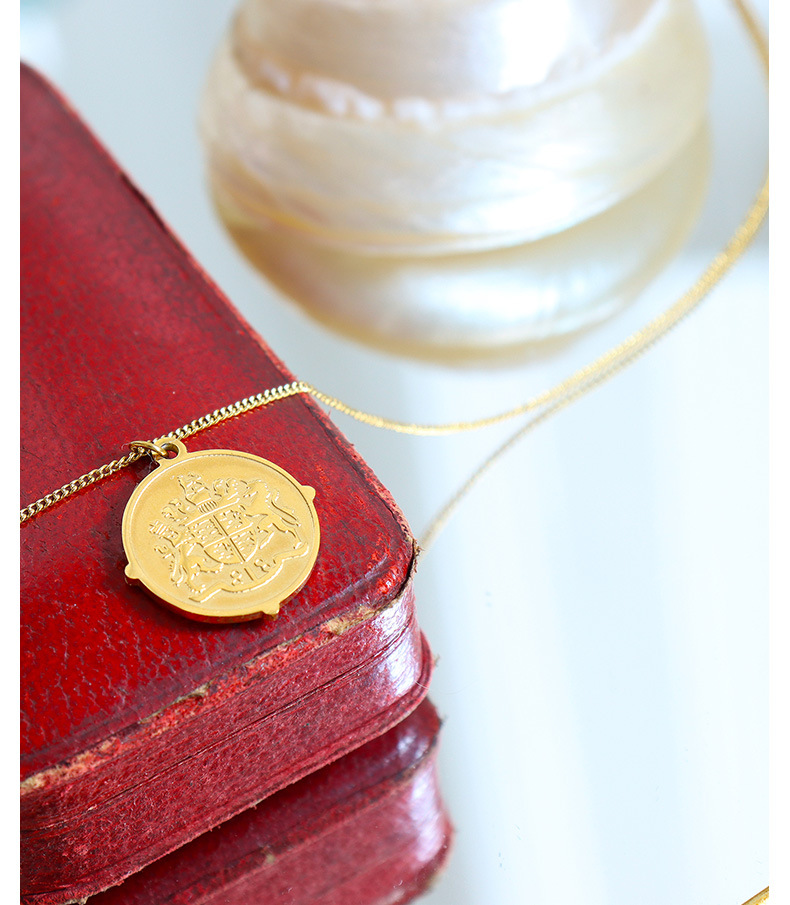 Amulet Pattern Necklace Thai Ethnic Gold Titanium Steel Chain_voghion.com