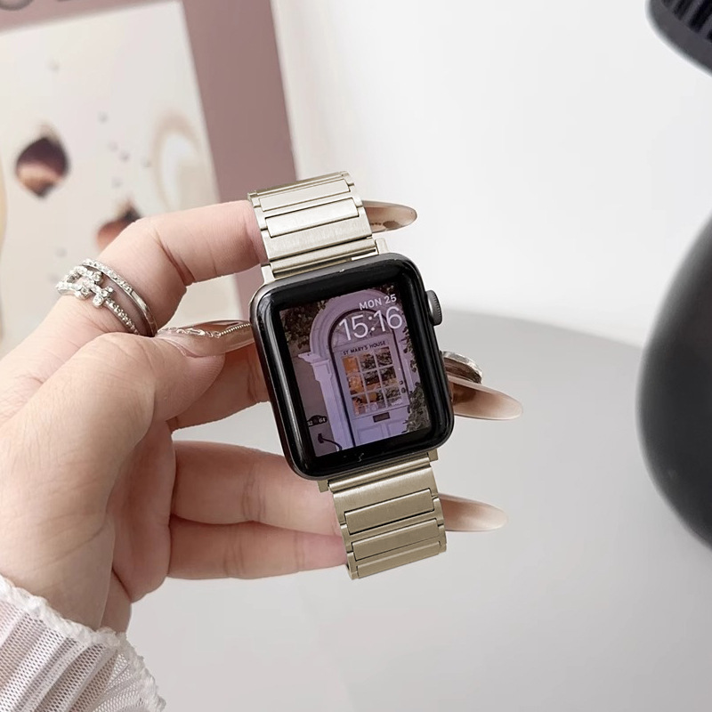 アップルiwatchS10華為GT45米89pro工字ダブル磁気吸引ステンレス知能腕時計バンドを適用する|undefined