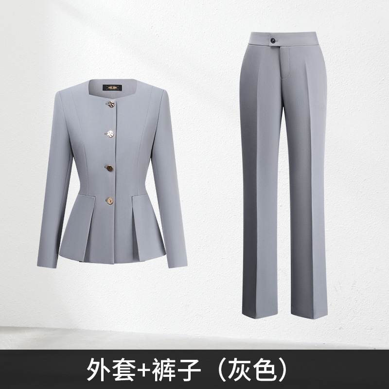 秋冬季职业西装套装女黄金店售楼部工装美容院医美会所接待工作服|undefined
