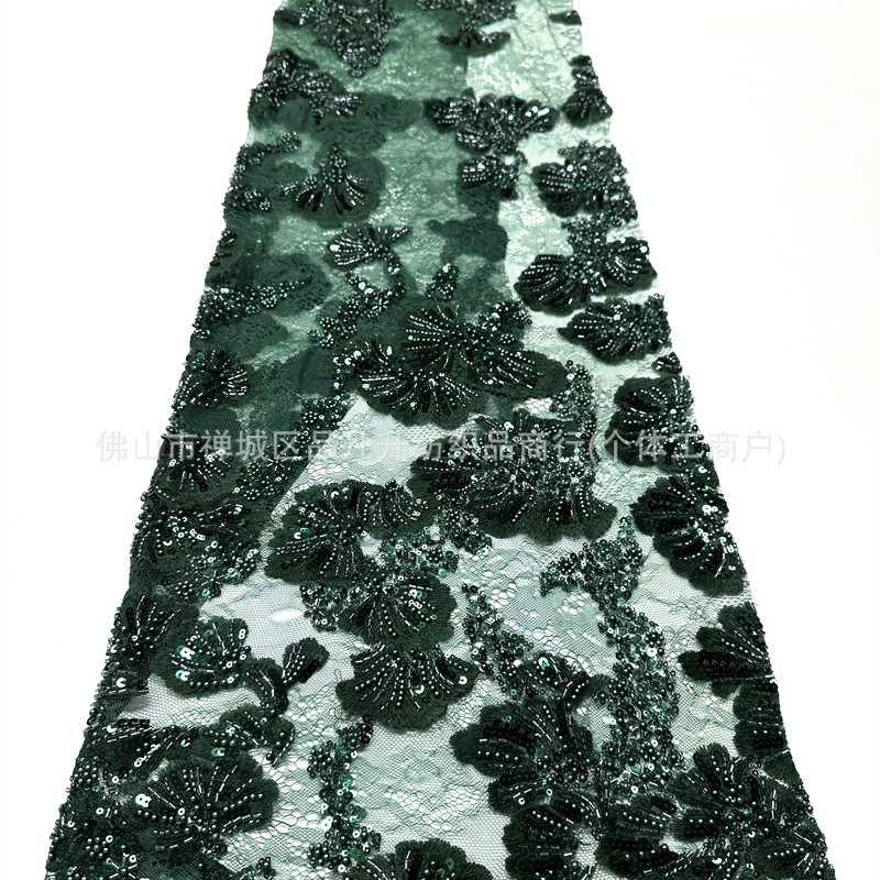3D estereoscópio contraposición perlas tela de encaje vestido de boda ropa de moda tela de vestido comercio exterior transfronterizo mayorista image 6