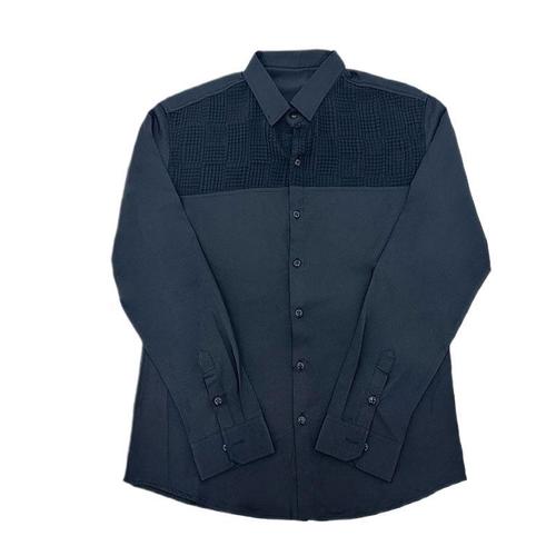 Men's Long-Sleeve High-End Autumn/Winter Collar Shirt, Trendy Bad Boy Hairstylist Top, Casual Upper Shirt