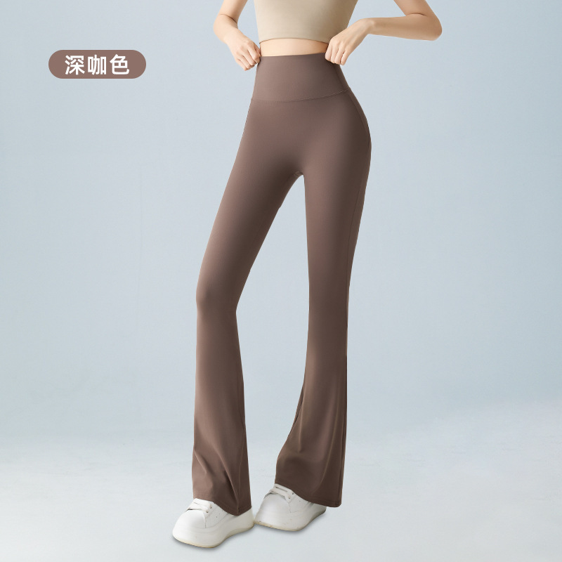 女性用クロスボーダーマイクロフレアパンツ、夏用ハイウエストドレープタイトヨガパンツ、アウターウェア、お腹引き締めヒップアップフレアパンツ|undefined