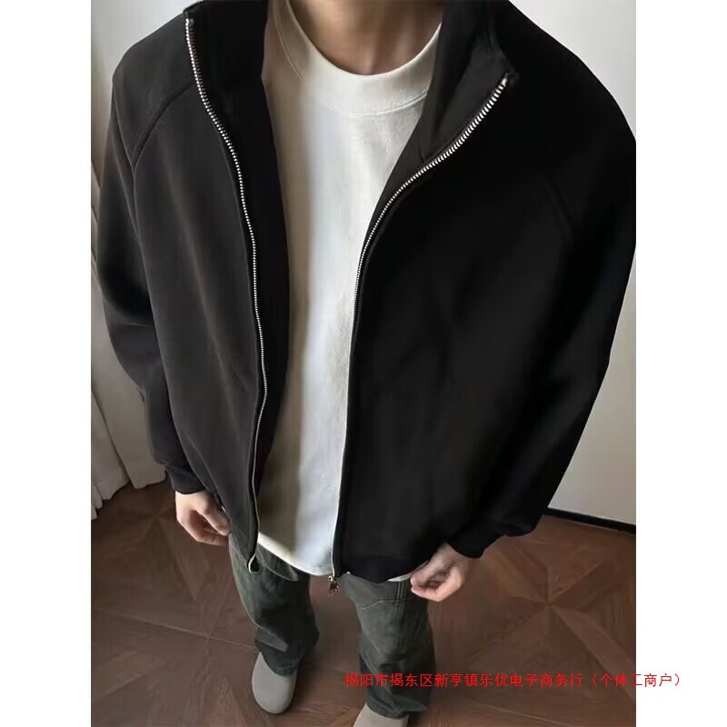 Autumn Luxury Five-Layer Air Layer Men's Cardigan Jacket Sports Casual Sweatshirt Turn-Down Collar Jacket