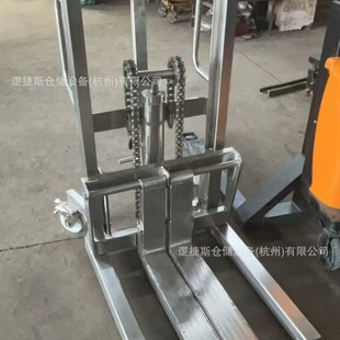Non-Standard Manual Stacker 304 Stainless Steel Hydraulic Lift Truck Loading and Unloading Forklift 1 Ton Walk-On Stacker