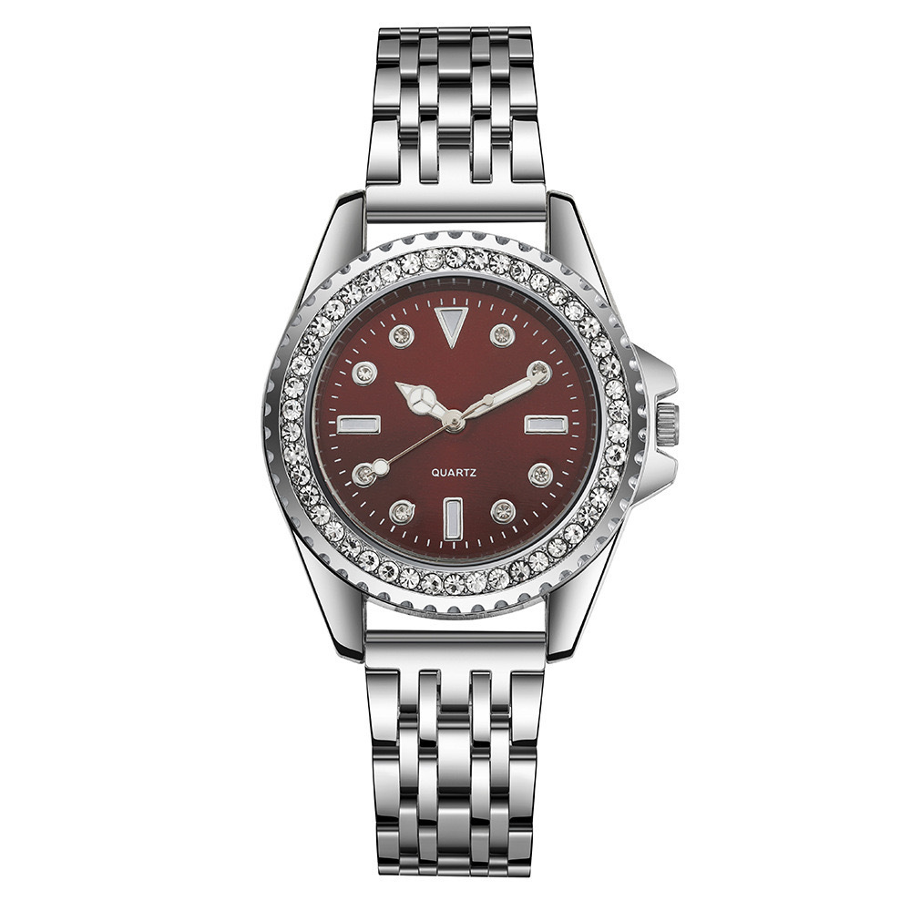 Nouvelle montre pour femme à la mode avec bracelet en acier léger et diamanté, simple et élégante, remplie de diamants_voghion.com