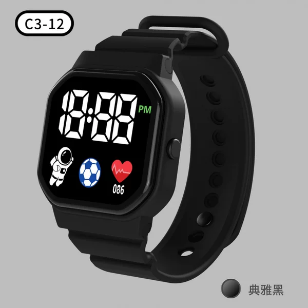 C3-12 Astronaut Led Electronic Watch Square Waterproof Sports Student Watch