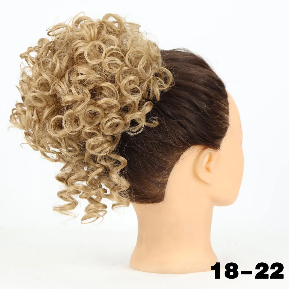 Damas rizadas peinadas europeas y estadounidenses desorden pequeño rollo fibra sintética peluca cuerda de dibujo adornamiento para el cabello