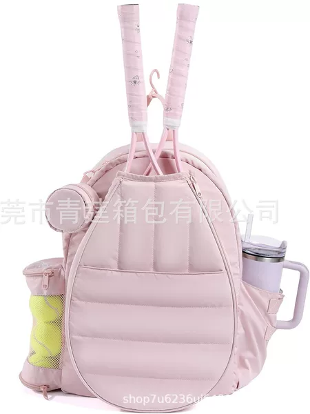 Professional factory custom-made women's tennis bag, pink fitness sports backpack, multi-pocket storage bag