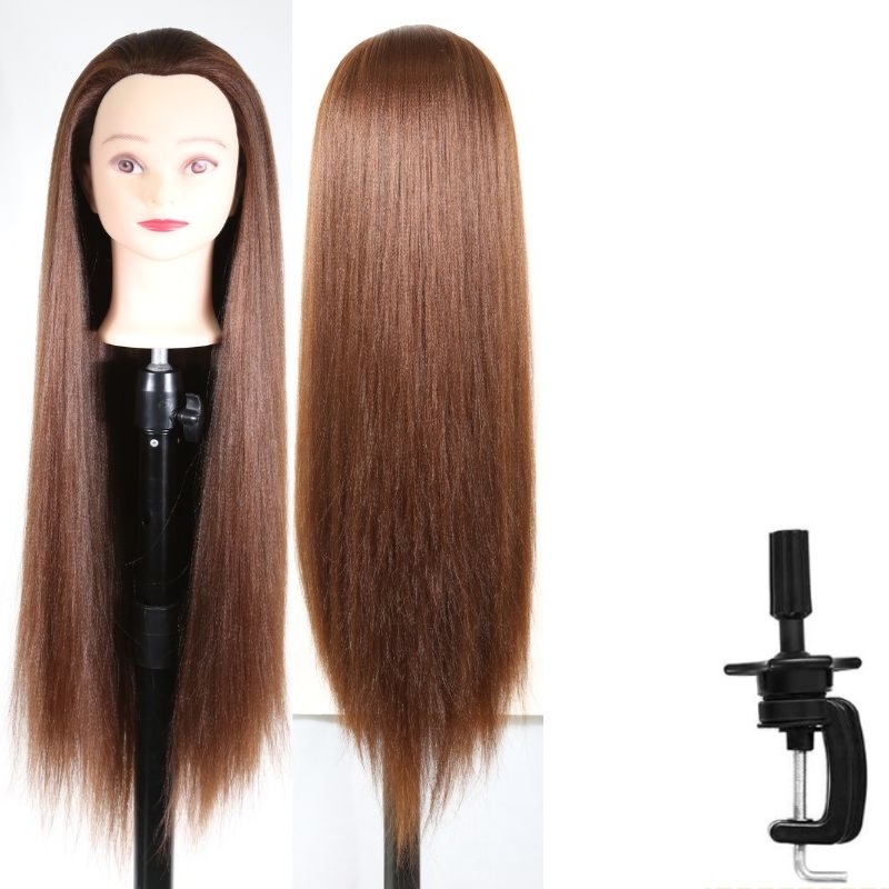 Training Head, modelo de peluca de seda de alta temperatura, práctica de cabeza, peluquería, corte de cabello, enseñanza, educación, modelo de cabeza de enseñanza