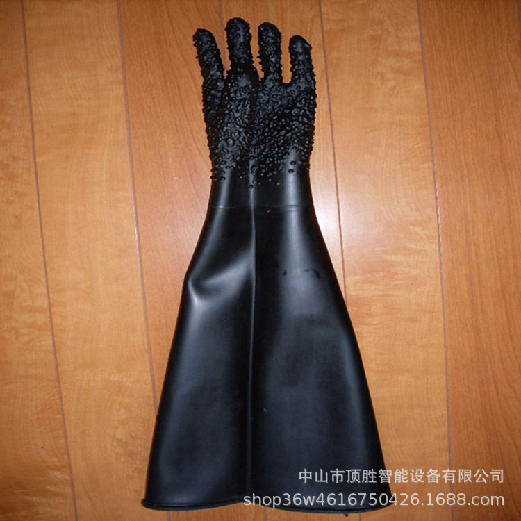 浙江喷砂手套 带胶粒手套 喷砂机专用防护手套 加厚防割喷砂手套
