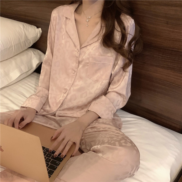 핑크 레오파드 긴 소매 바지