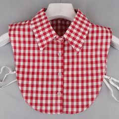 レディース百合の偽の襟春秋冬の新型の格子のストライプのシャツのシャツの半身の中にファッションのファッションの偽の襟を掛けます。