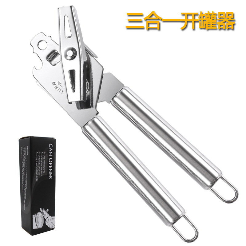 Cross-border Amazon can opener manual stainless steel handle can opener powerful multifunctional can opener