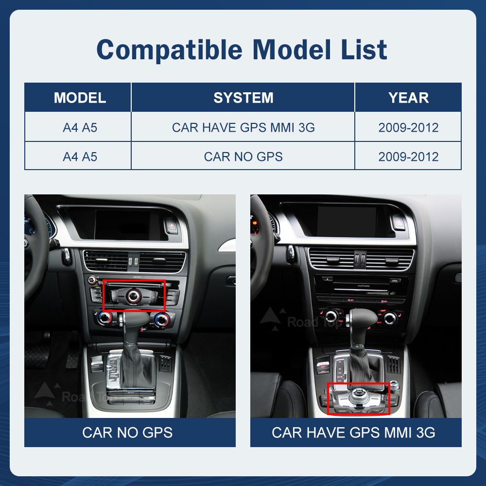 8.9 inch wireless CarPlay display for A4 A5 2009-2012 radio player