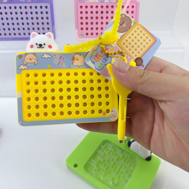Capibara magnetismo bola de acero tablero de dibujo desempaquetado juguetes para niños llaveros bolsas de estudiantes lindos colgantes