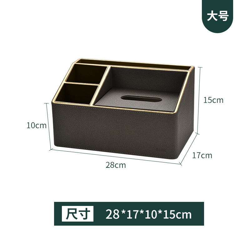 Caja de pañuelos comercial hogar Luz de lujo nórdico multifunción mesa de café control remoto Hotel caja de pañuelos de cuero impreso LOGO