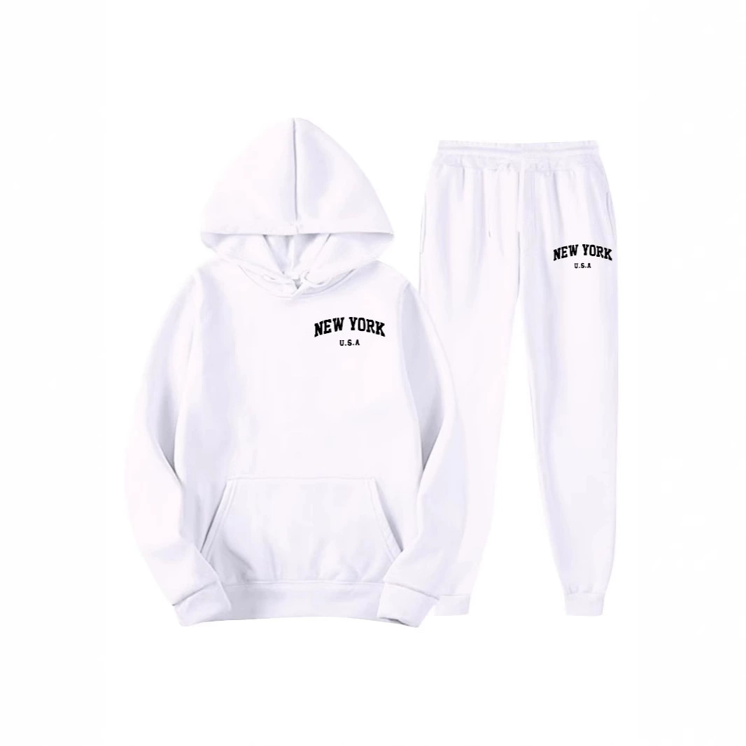 2025 трансграничный мужской весенне-осенний костюм сплошной цвет с капюшоном свитник костюм трендовый спортивный набор из двух частей