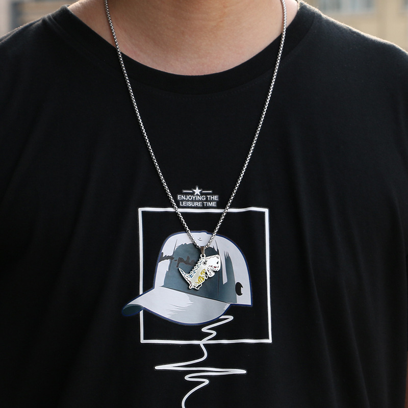 Collier tendance mignon de la série Dinosaur, pendentif simple et personnalisé de dessin animé pour couple, accessoires de mode colorés pour hommes et femmes_voghion.com