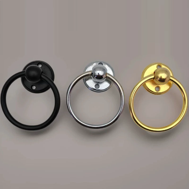 Factory direct sales zinc alloy ring handle furniture door cabinet drawer decorative handle iron pull ring hanging ring handle handle