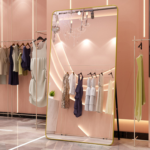 Internet celebrity full-length mirror home bedroom floor-standing large mirror clothing store slim fitting mirror wall hanging dressing mirror for women