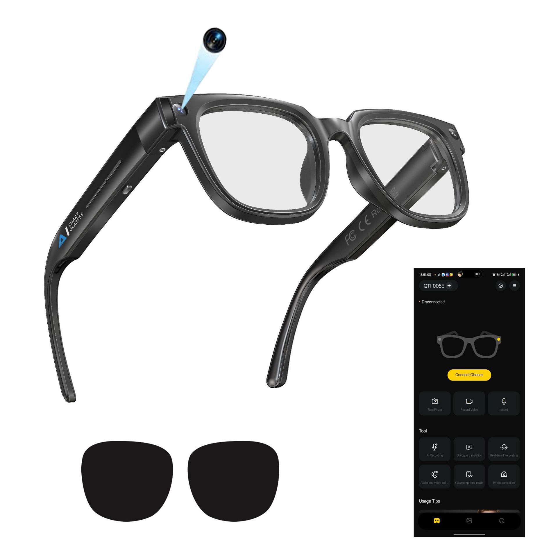 2026 New Smart Glasses 800w Smart Translation HD Music Video Voice…