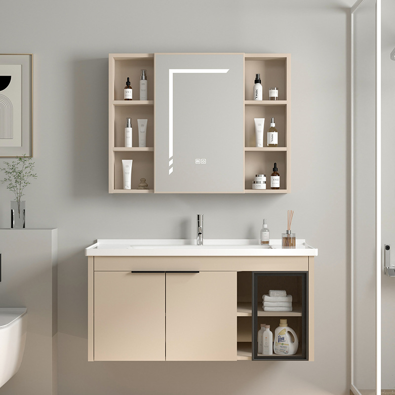 Gabinete de baño de aleación de aluminio cerámica unidad lavabo gabinete lavabo inodoro lavabo nuevo