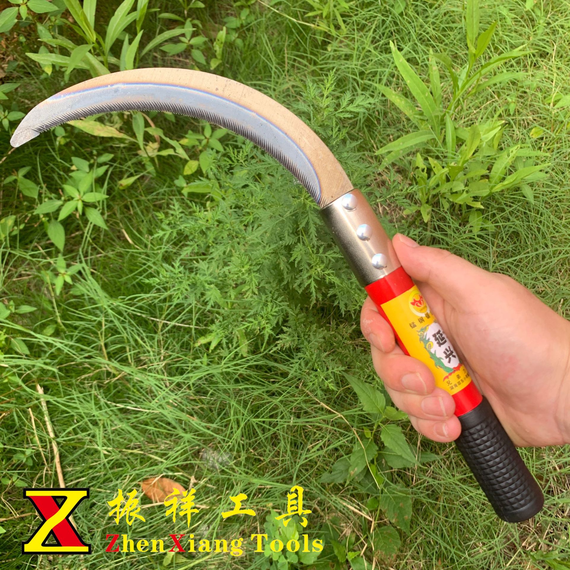 锯齿镰 割草刀割水稻小麦韭菜镰刀农用镰刀家用镰刀户外铁把镰刀