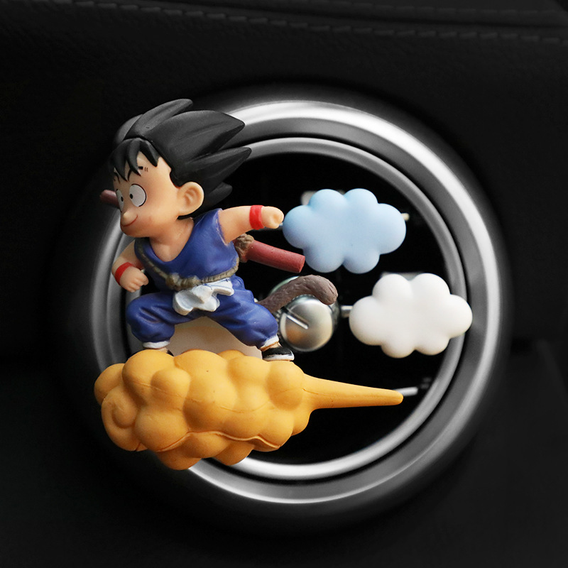 Creativo Dragon Ball Flying Wukong Car Perfume Clip de salida de aire de coche Adornos de aromaterapia Lindas decoraciones de coche
