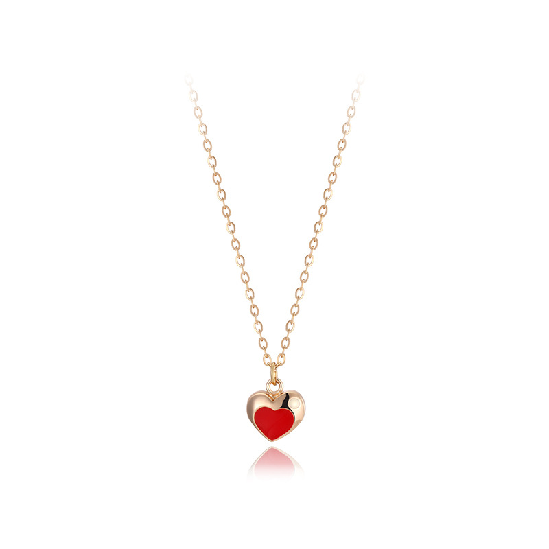 Xuping Europa y los Estados Unidos transfronterizos goteo de aceite collar de amor rojo simple estilo retro damas collares de aleación de cobre al por mayor