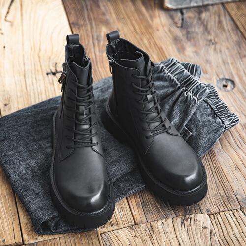 Martin boots men's high-top British style retro mid-top work shoes autumn genuine leather thick-soled casual leather boots desert boots