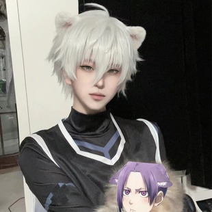 Wig Men's Short Hair Anime cos Japanese Style Shotai Junior Fluffy Natural Chemical Fiber Wig Boys' Daily Full Head Cover