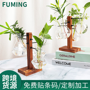 Manufacturers Supply European-Style Creative Small Vase Ornaments, Wooden Racks, Hydroponic Decorations, Decorative Vases