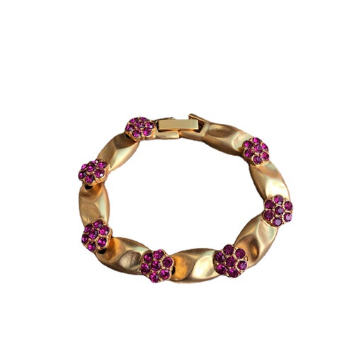 Medieval jewelry colorful rhinestone ribbon series necklace bracelet real gold plated versatile millet pearl necklace