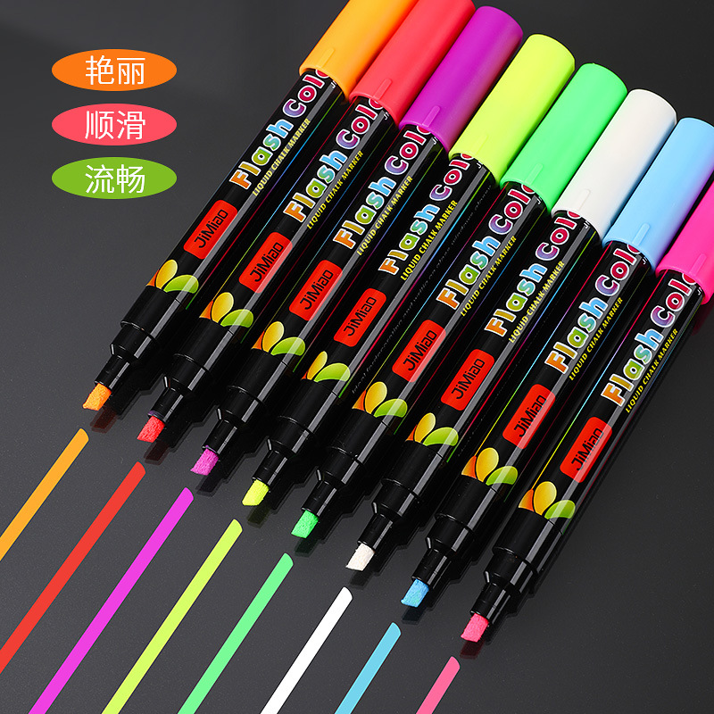 8-color LED electrónico tablero fluorescente especial pluma borrable color líquido tiza escritura a mano publicidad tablero de luz pluma fluorescente