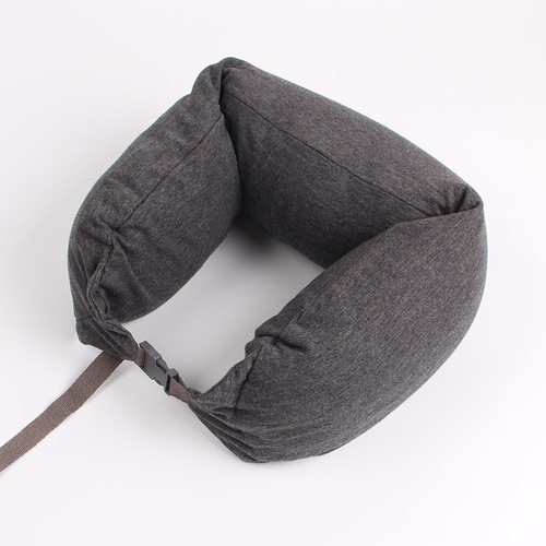 Japanese-style foam particle pillow pure cotton multi-functional travel pillow U-shaped neck pillow car airplane pillow unprinted U-shaped pillow