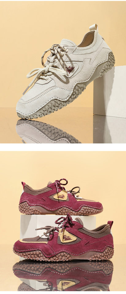 Giày thể thao unisex cỡ lớn da thật mũi tròn, đế bệt, dây thun, phong cách năng động — 6887 màu cát, 6887 nâu, 6887 rượu vang đỏ chi tiết 21