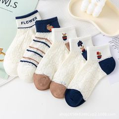 襪子女短筒襪春夏ins潮百搭高顏值精梳棉韓版船襪森系學生隱形襪