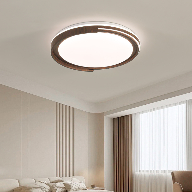 Simplificado nuevo estilo chino LED madera lámpara de techo retro Zen lámpara de sala de estar atmósfera lámpara de habitación lámpara Zhongshan