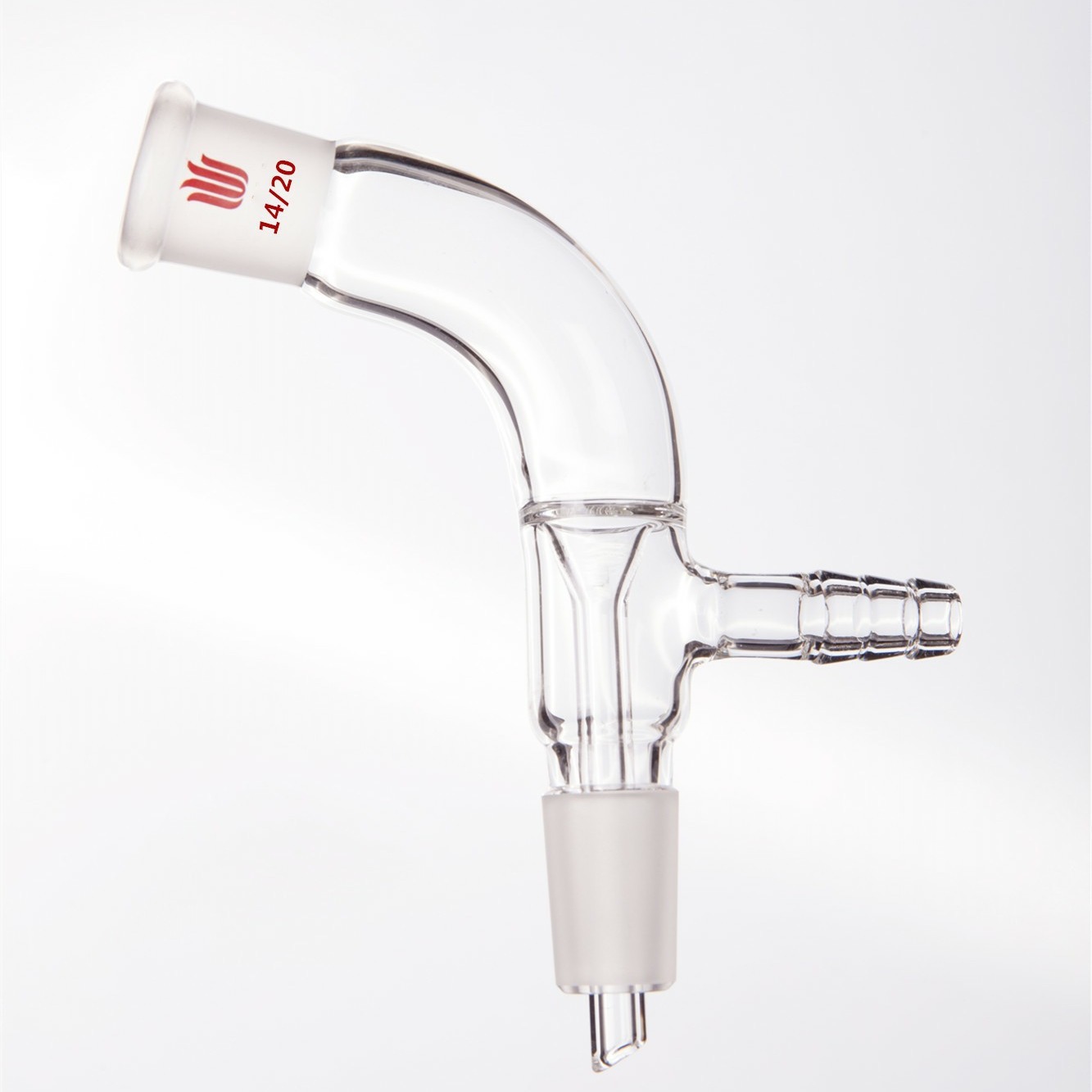 真空接收管 在减压蒸馏时，用于液体导流。