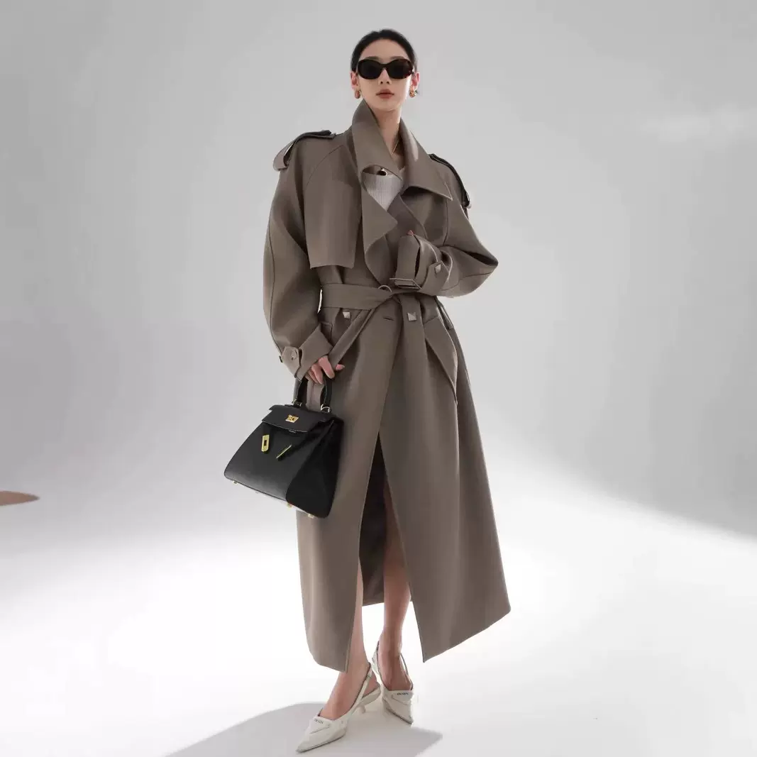 风衣外套女长款2025新款春秋设计感英伦风时尚宽松气质大衣薄款