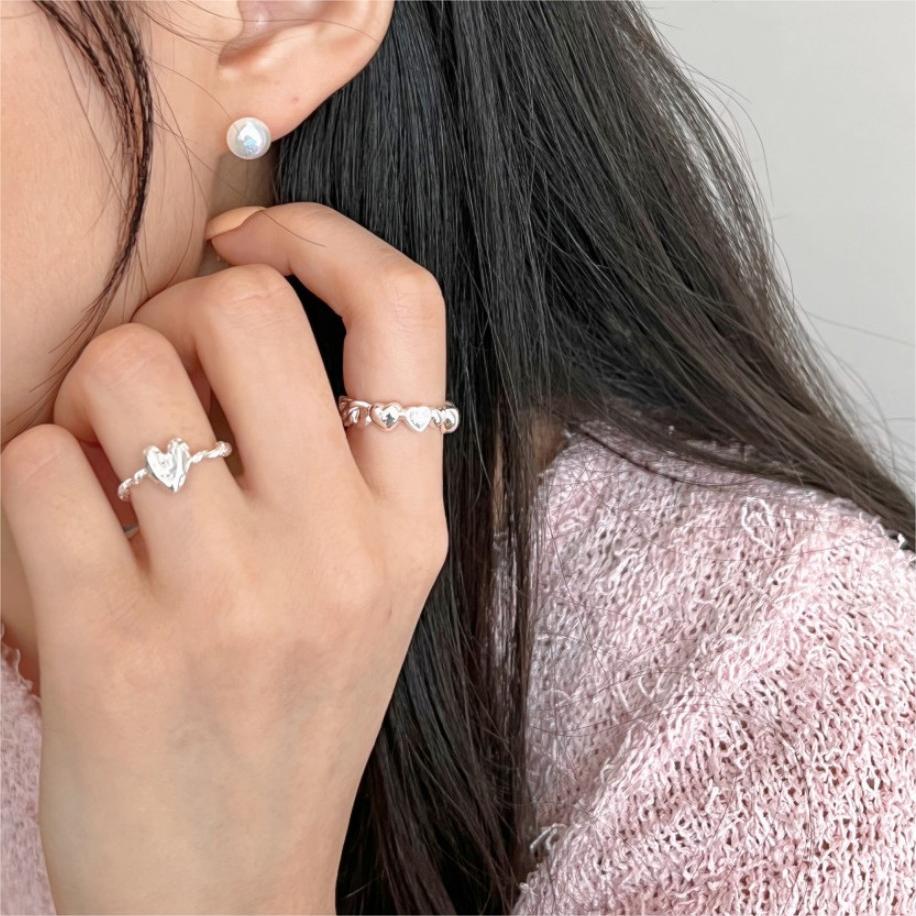 1 Piece Quantity 18K Gold Plated 925 Sterling Silver Heart Shape Open Rings 925 Sterling Silver Rings