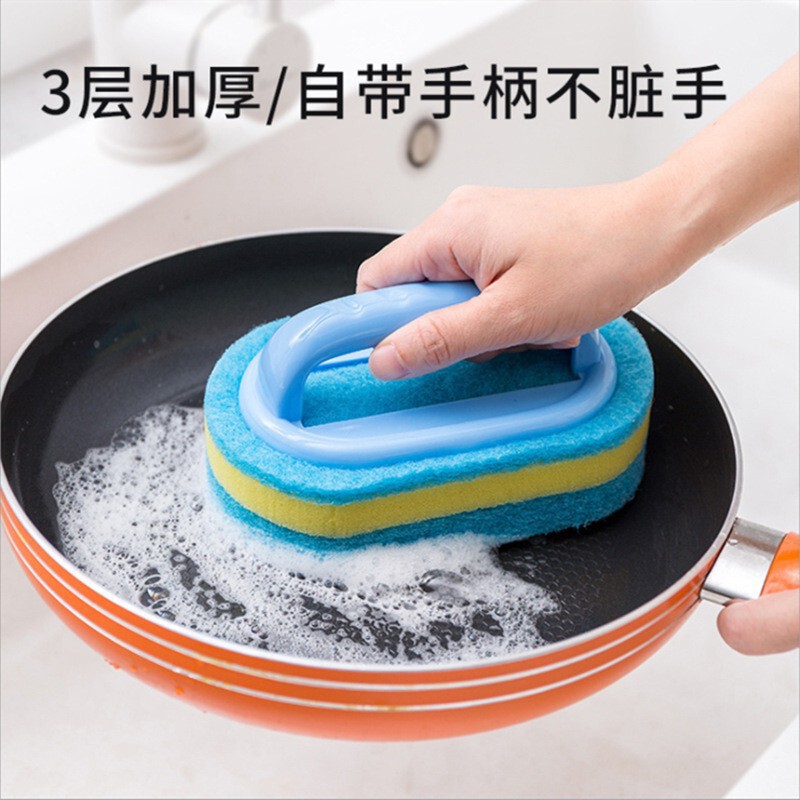 ✅ ハンドル付きクロスボーダークリーニングブラシスポンジキッチンクリーニングポットブラシ食器洗いブラシ厚みのある浴室ブラシ除染ブラシ|undefined