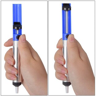 Factory Direct Sales Soldering Pump Small Semi-Aluminum Soldering Device Manual Anti-Slip Soldering Repair Desoldering Removal Waste Tin