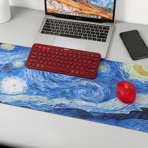 Van Gogh Oil Painting Mouse Mat Extra Large Creative Computer Anti-Slip Monet Retro Art Large Desktop Table Mat Thickened