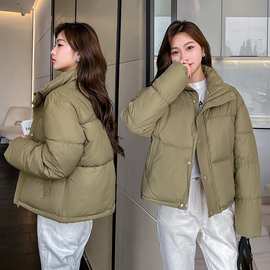 外贸直播羽绒棉服女2023韩版宽松加厚短款面包棉服小个子外套夹克