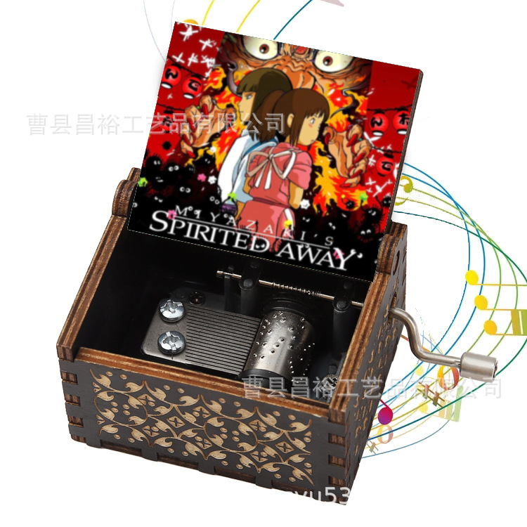 木製の手作りオルゴール創意カラープリント千と千尋のオルゴール木製の手を振ってオルゴールクロスボーダー専用です。