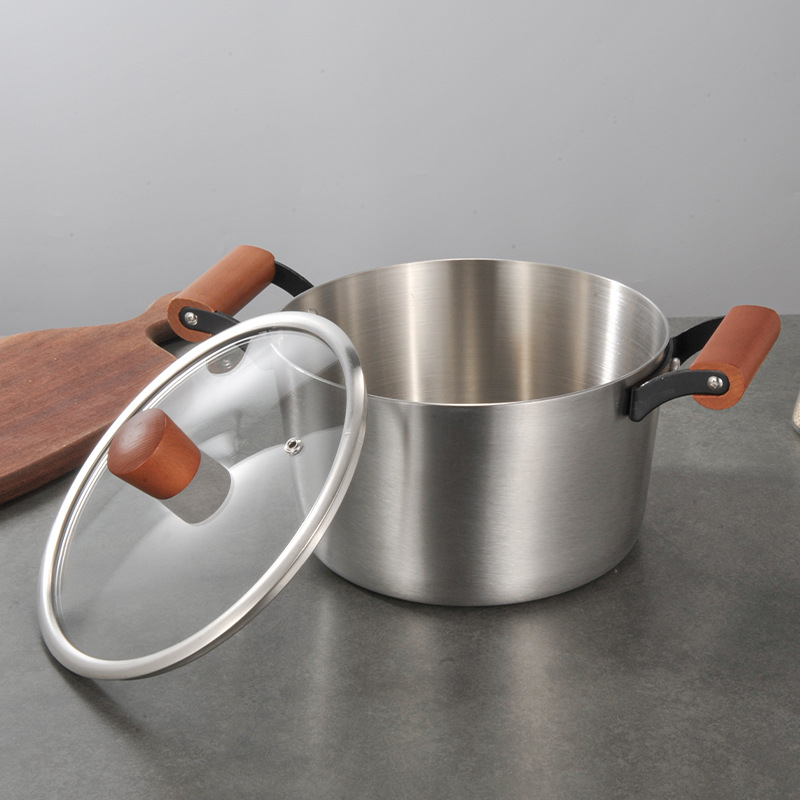 304 acero inoxidable destilador de cocina de leche gruesa doble fondo horno electromagnético general de fuego abierto de dos capas de gran capacidad de cocción superior