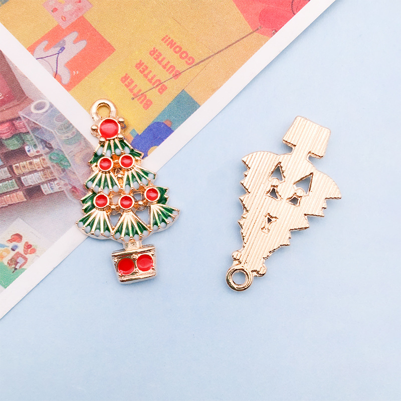 DIY accesorios de la joyería colgante de la joyería árbol de Navidad decoración de Navidad goteo de aceite de aleación de Navidad colgante transfronterizo Venta caliente